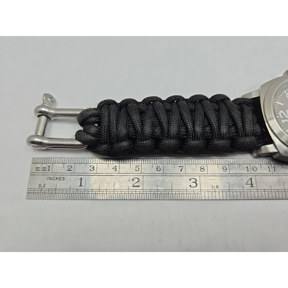 Webbem Traveler Earl Grey Quartz Field Watch Black Paracord Sapphire New Battery